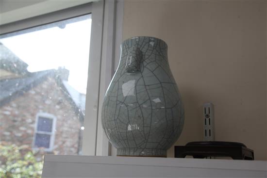 A Chinese crackle glaze hu vase, height 29.5cm